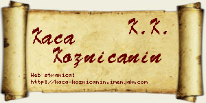 Kaća Kozničanin vizit kartica